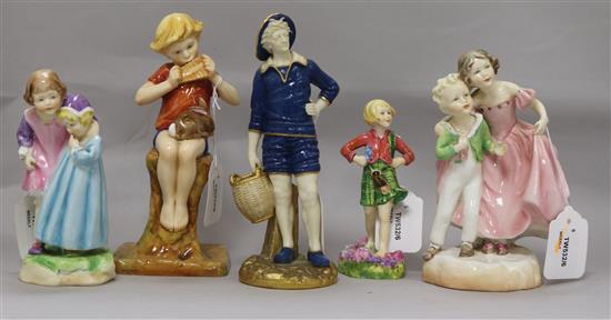 A collection of five Royal Worcester figures,